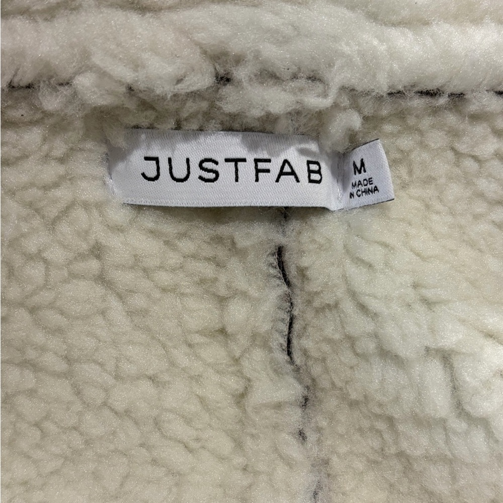 NEW JustFab Dark Brown Faux Suede Moto Sherpa Lined Aviator Jacket Size Medium - Picture 7 of 10